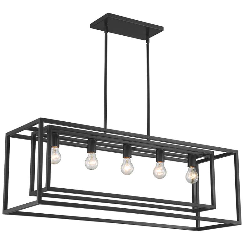 Image 2 Possini Euro Ulrich 40 inchW Bronze Kitchen Island Light Pendant