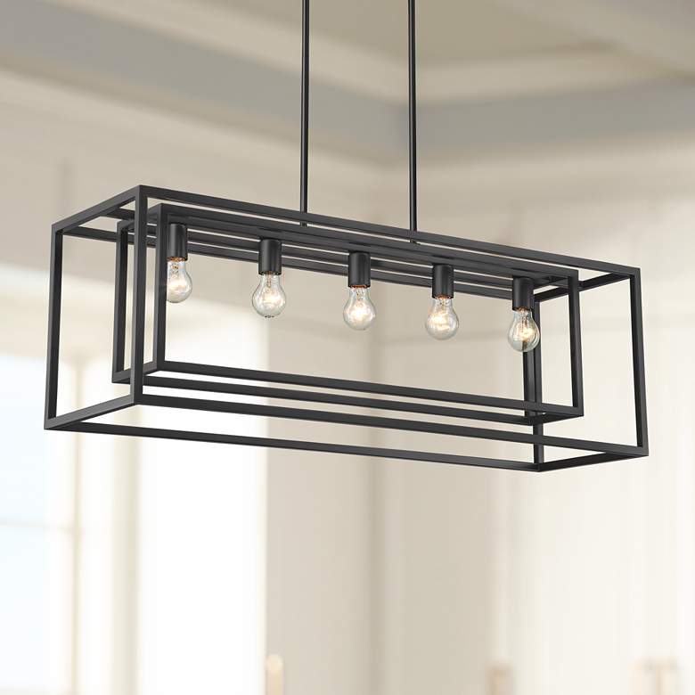 Image 1 Possini Euro Ulrich 40"W Bronze Kitchen Island Light Pendant
