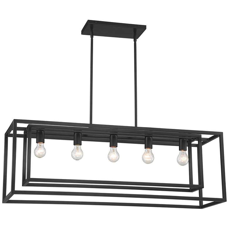 Image 4 Possini Euro Ulrich 40 inchW Bronze Kitchen Island Light Pendant more views