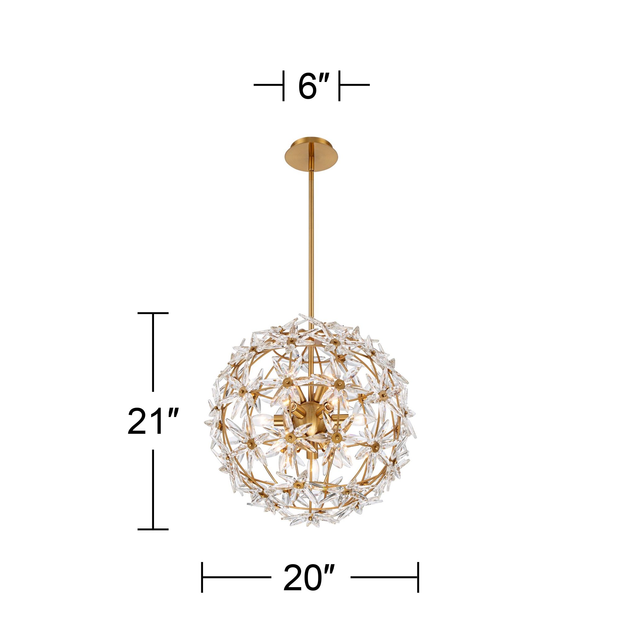 Possini Euro Umbria 20" Wide Soft Gold Crystal 12-Light Orb Pendant