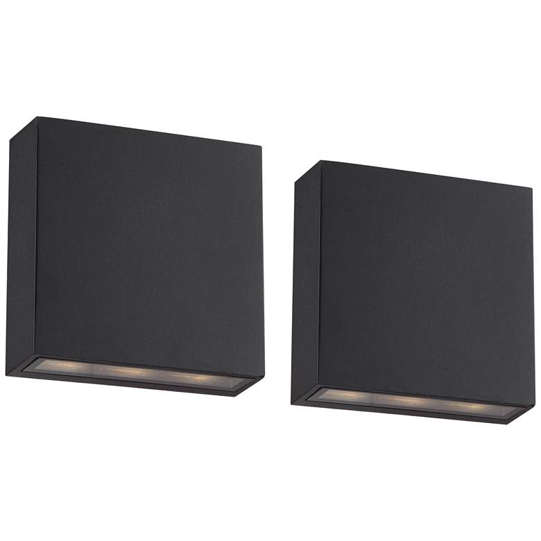 Image 1 Possini Euro Up and Down 5 1/2 inch LED Wall Sconces Set of 2