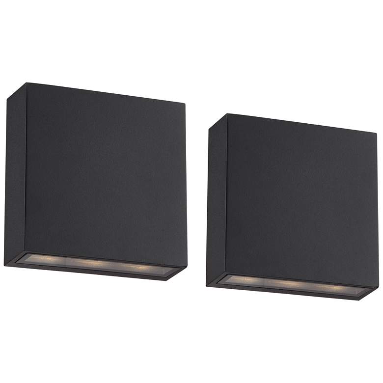 Image 1 Possini Euro Up and Down 5 1/2" LED Wall Sconces Set of 2