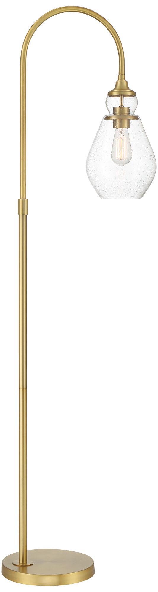 Possini Euro Vaile 66" Warm Gold Modern Arc Chairside Floor Lamp