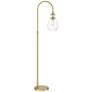 Possini Euro Vaile 66" Warm Gold Modern Arc Chairside Floor Lamp
