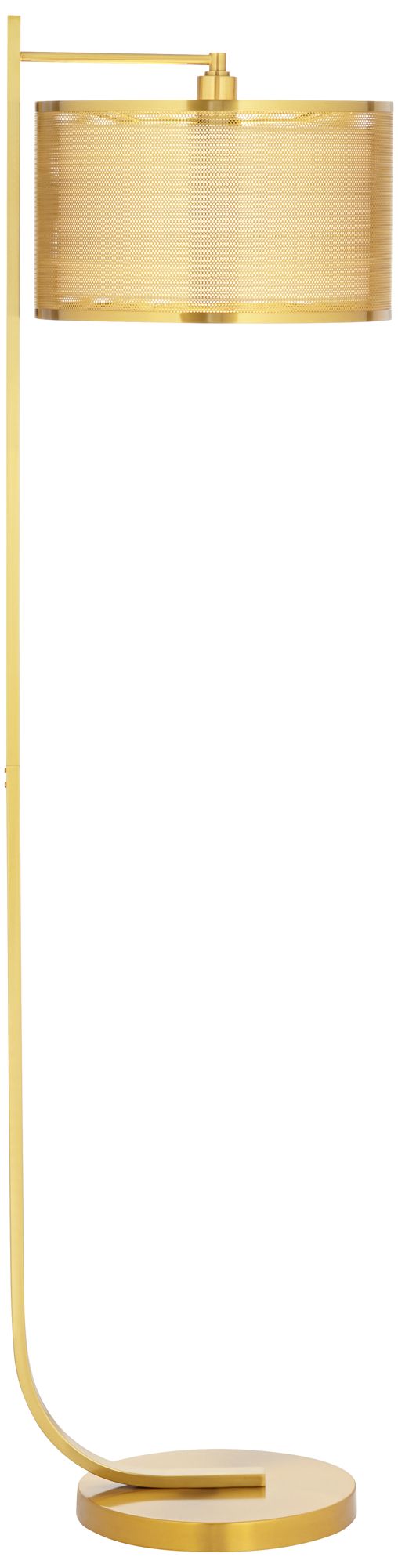 Possini Euro Vaile Warm Gold Floor Lamp with Designer Double Shade