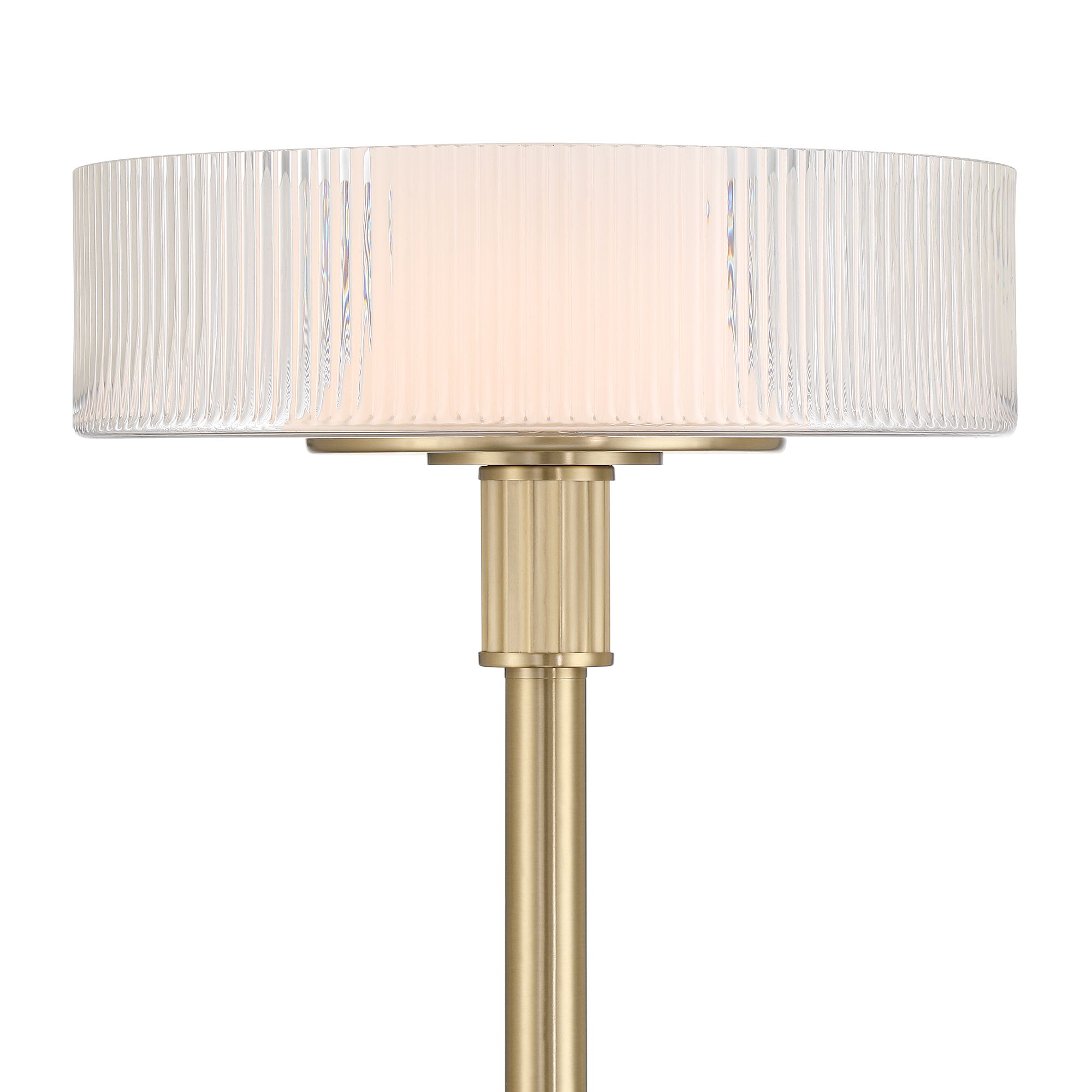 Image 3 Possini Euro Valencia 71 3/4"H Satin Brass Ribbed Glass Torchiere Lamp more views