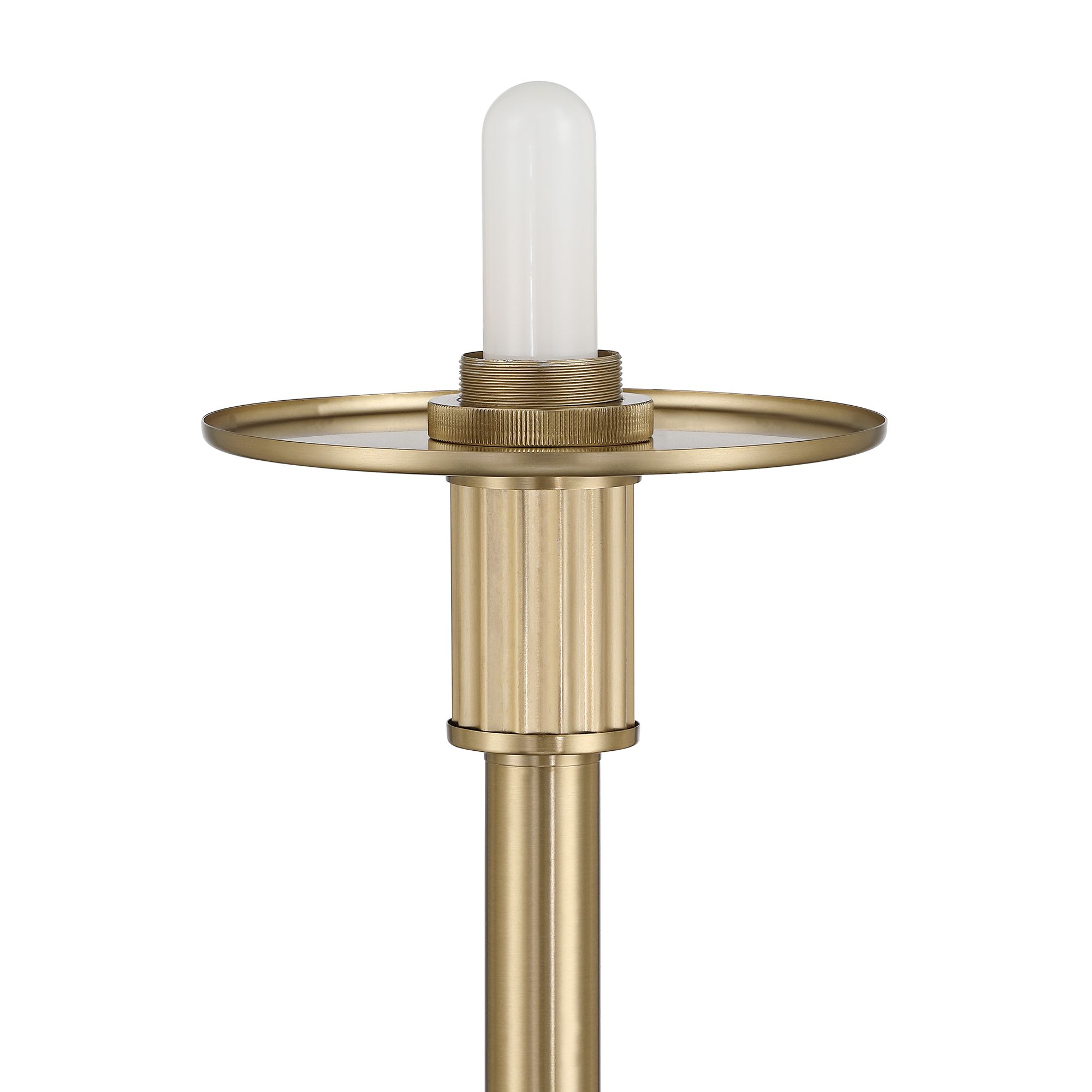 Image 5 Possini Euro Valencia 71 3/4"H Satin Brass Ribbed Glass Torchiere Lamp more views