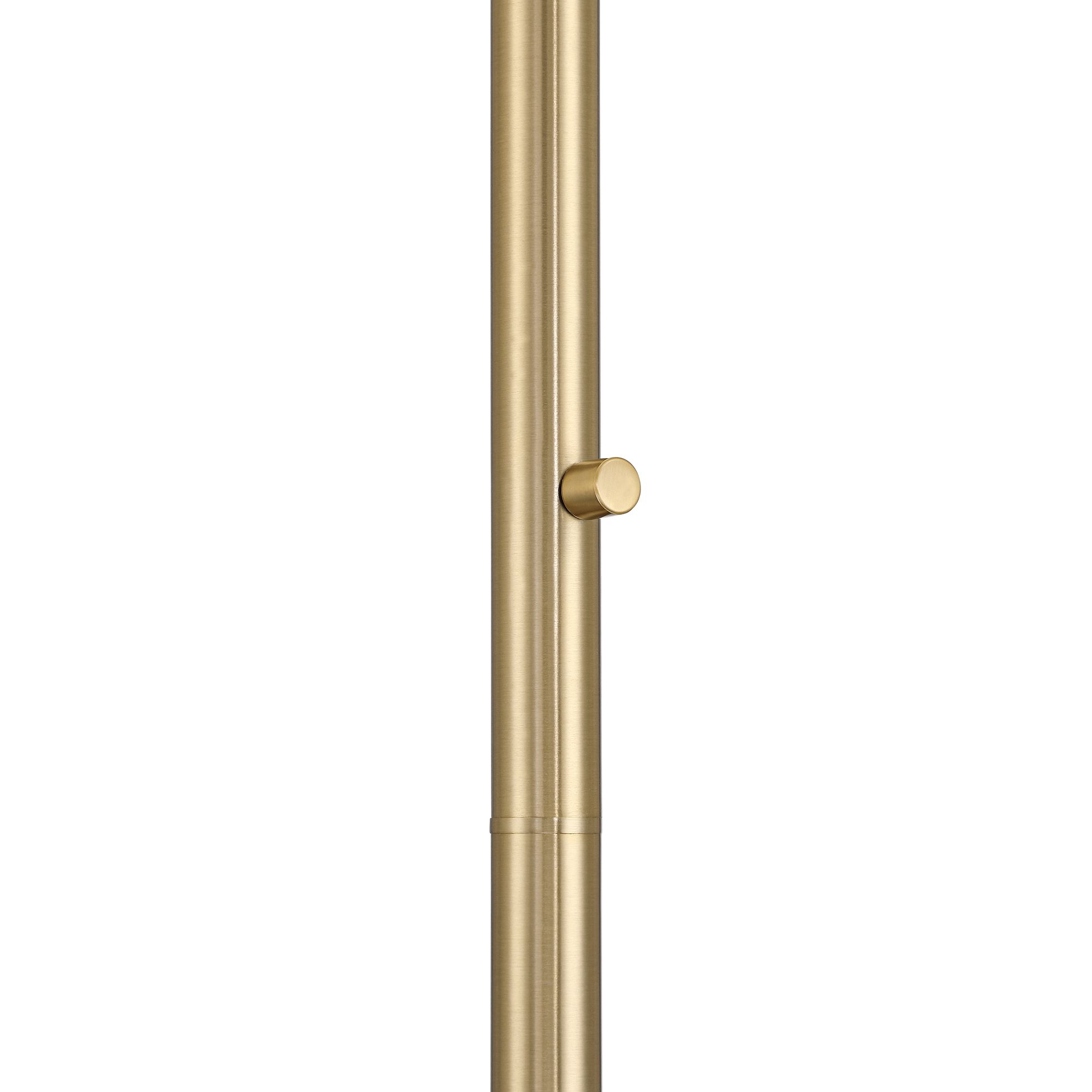 Image 6 Possini Euro Valencia 71 3/4"H Satin Brass Ribbed Glass Torchiere Lamp more views