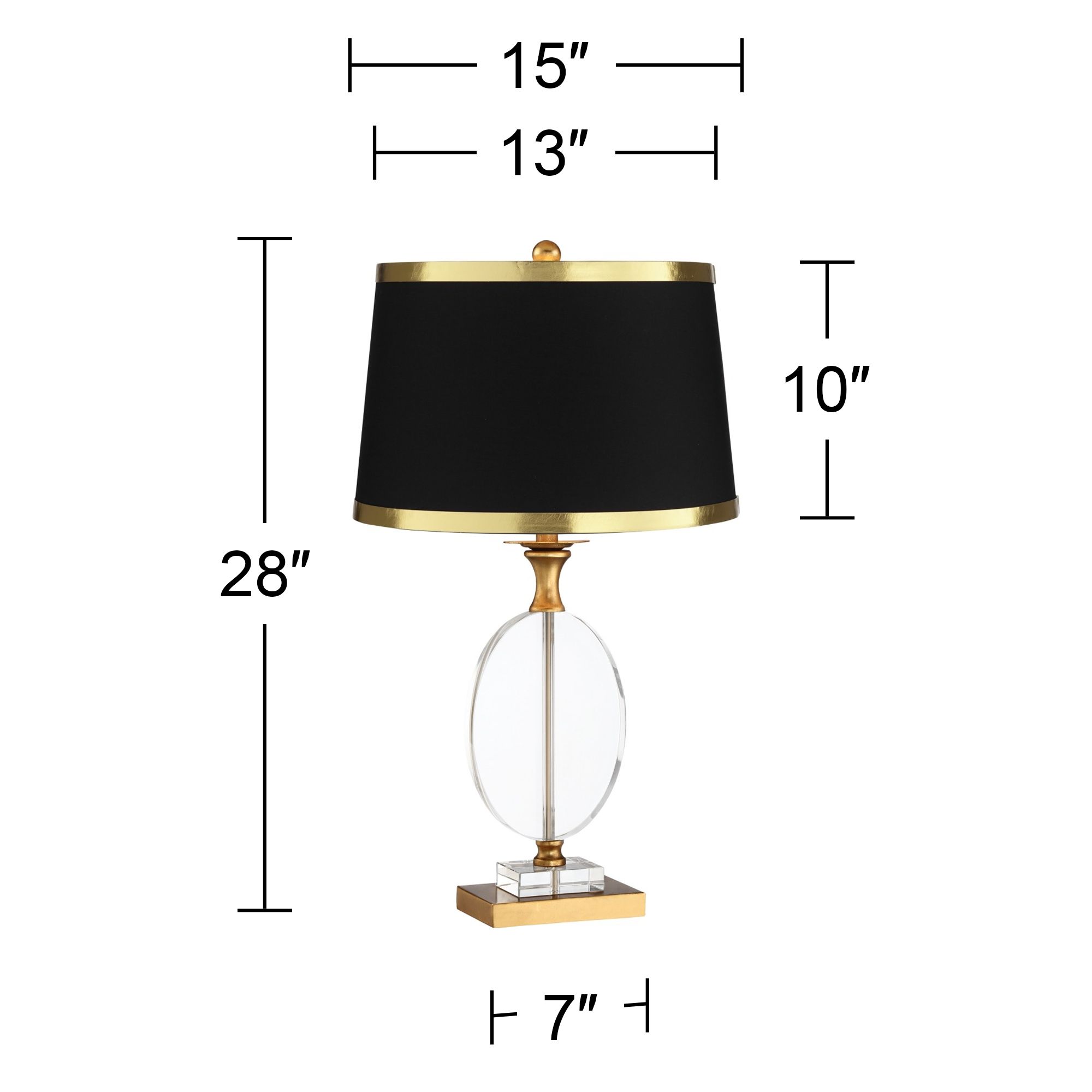 Image 6 Possini Euro Valerie 28" Black Shade Clear Crystal Table Lamp more views