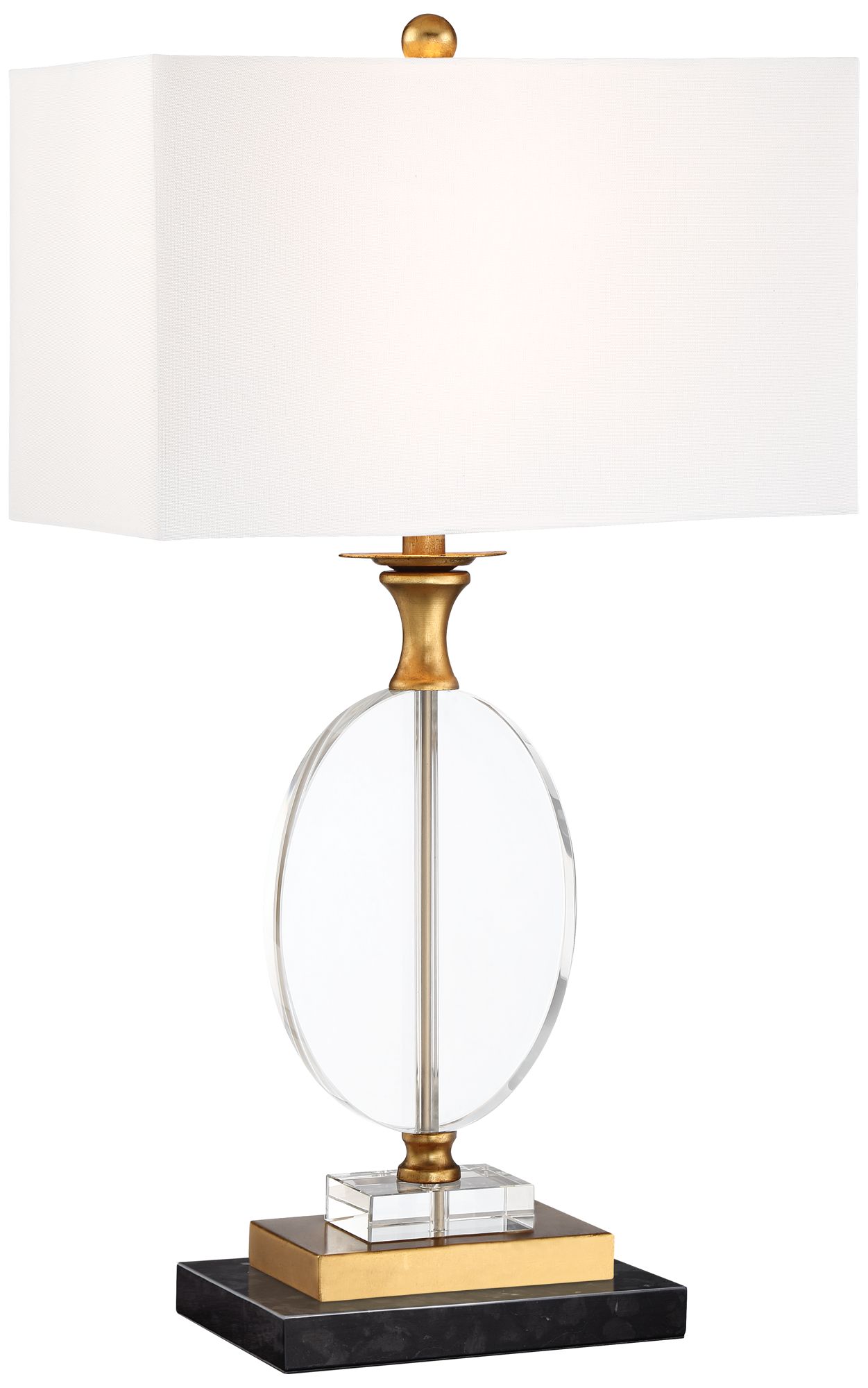 Possini Euro Valerie 28" Crystal Lamp with Black Marble Riser
