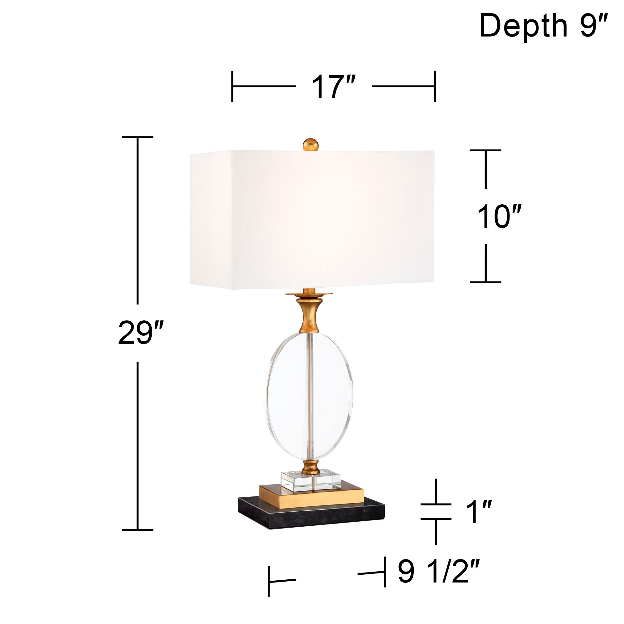 Possini Euro Valerie 28" Crystal Lamp with Black Marble Riser
