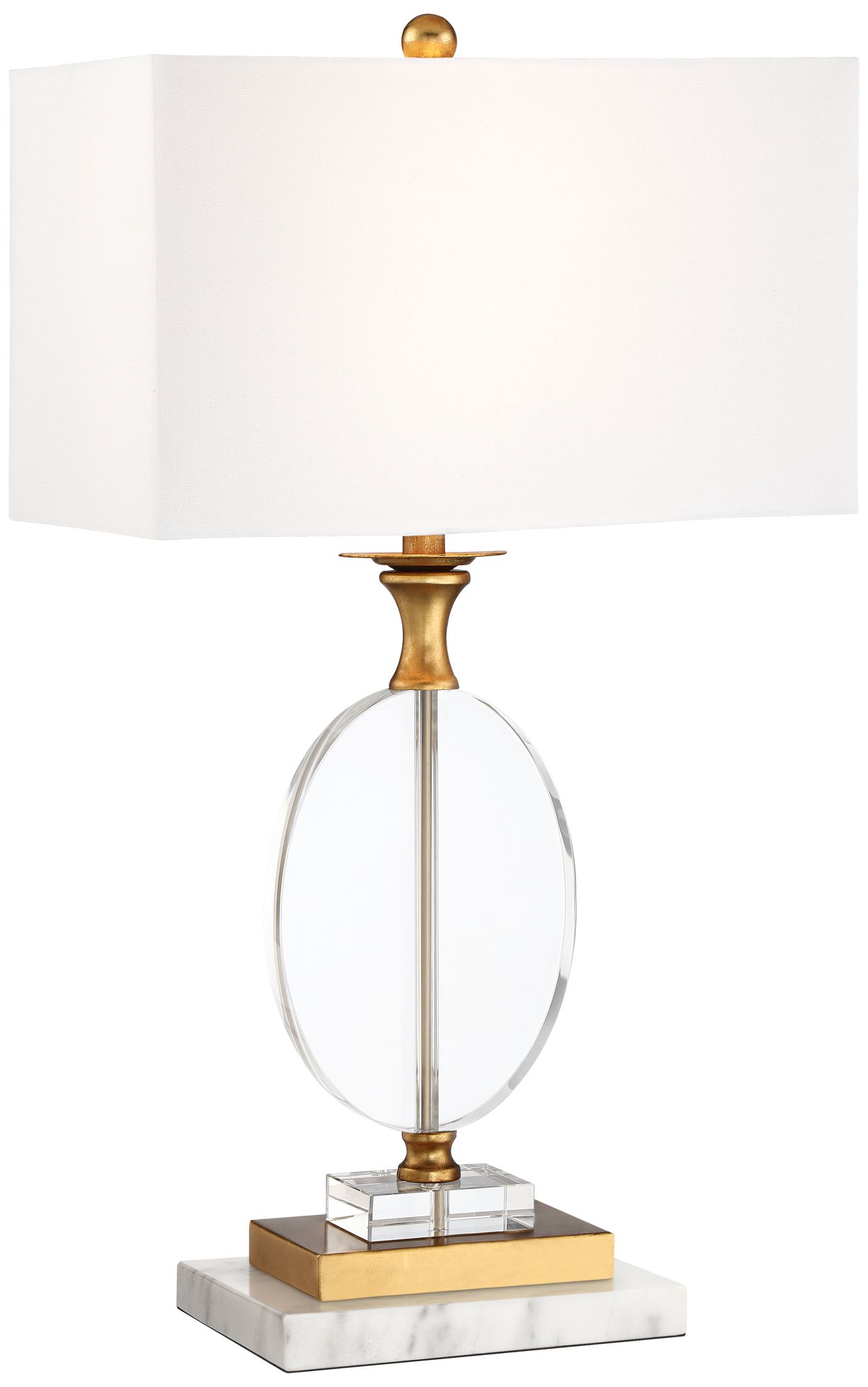 Possini Euro Valerie 28" Crystal Lamp with White Marble Riser
