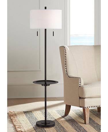 Possini Euro Valet 66 1/2" Bronze Tray Table USB Floor Lamp