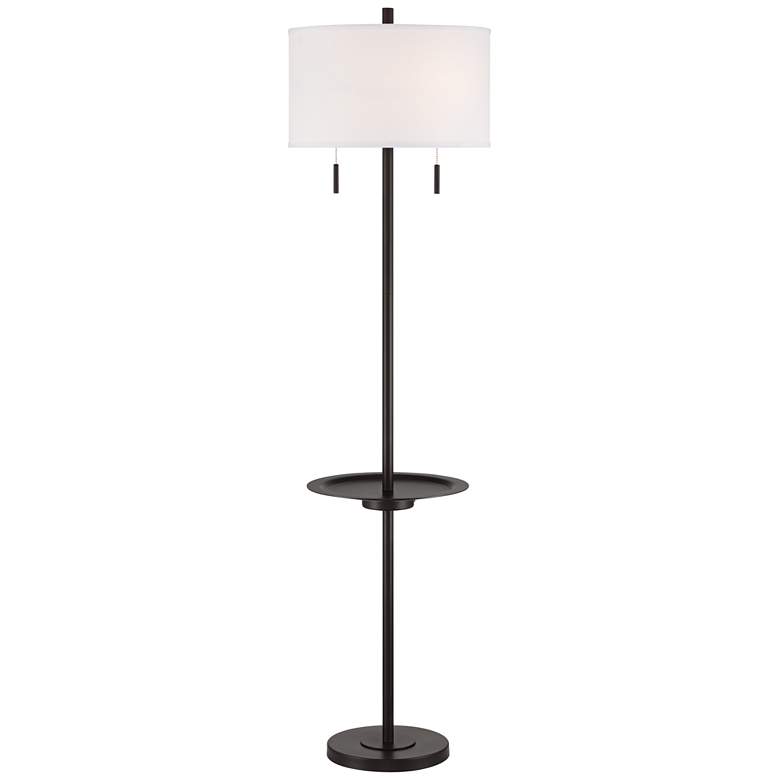 Image 2 Possini Euro Valet 66 1/2" Bronze Tray Table USB Floor Lamp