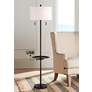 Possini Euro Valet 66 1/2" Bronze Tray Table USB Floor Lamp