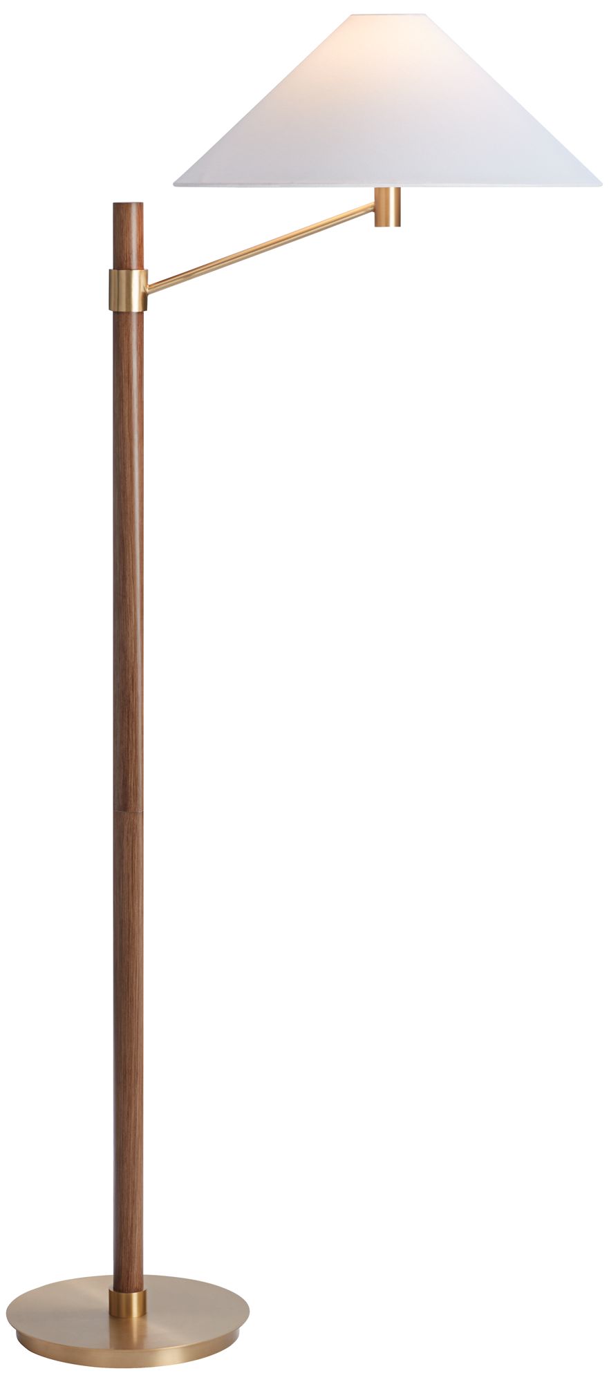 Image 3 Possini Euro Valian 64" High Aged Brass and Wood Finish Floor Lamp