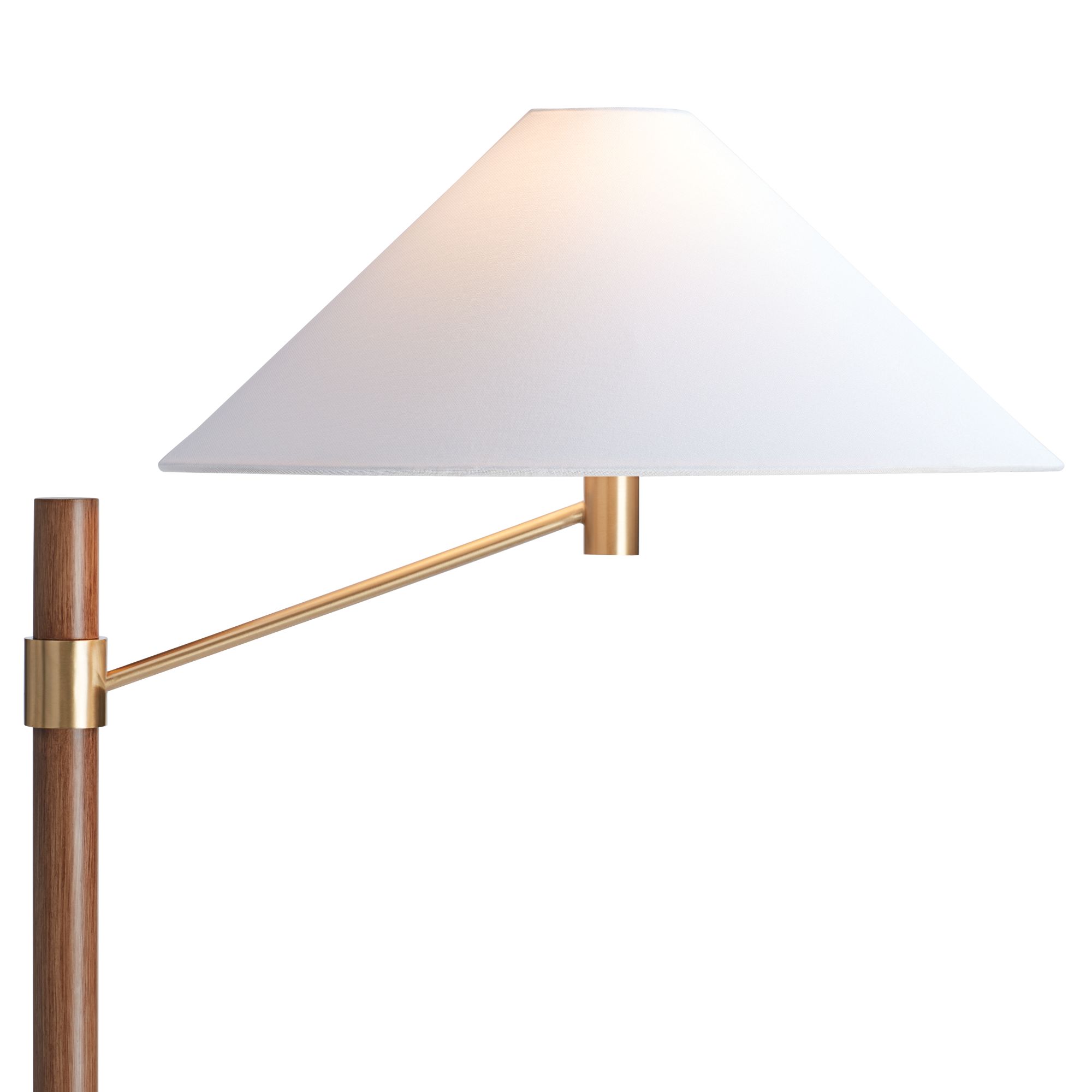 Image 4 Possini Euro Valian 64" High Aged Brass and Wood Finish Floor Lamp more views