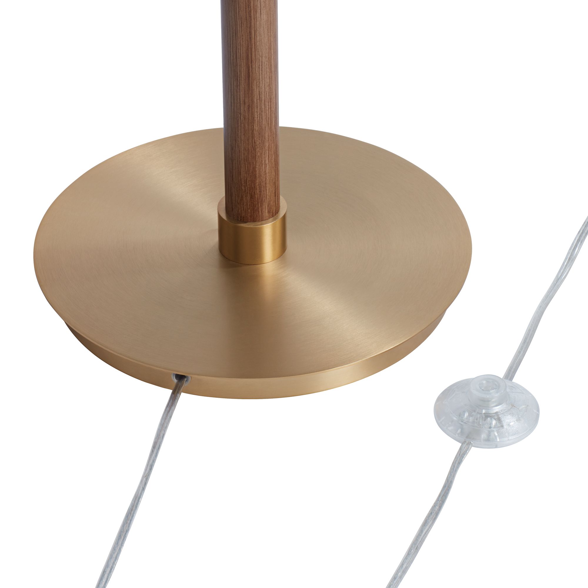 Image 6 Possini Euro Valian 64" High Aged Brass and Wood Finish Floor Lamp more views