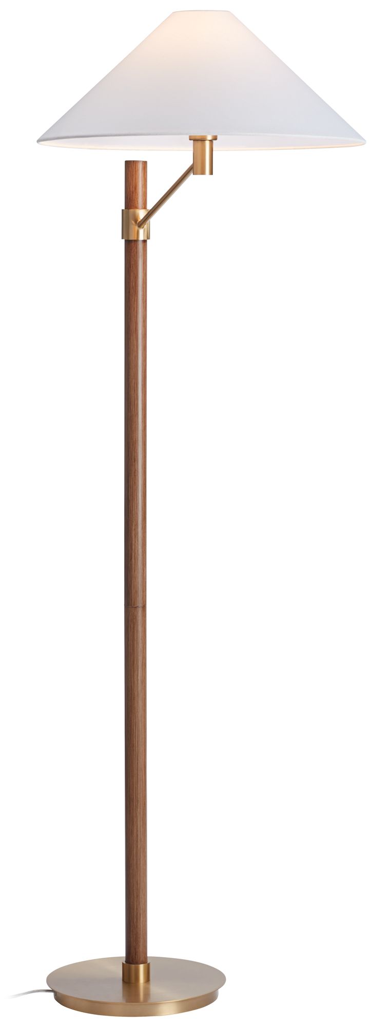 Possini Euro Valian 64" High Aged Brass and Wood Finish Floor Lamp in scene