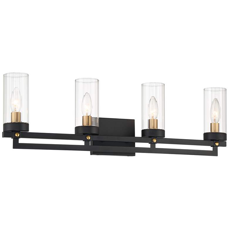 Image 4 Possini Euro Valor 28" Wide Matte Black 4-Light Bath Light more views