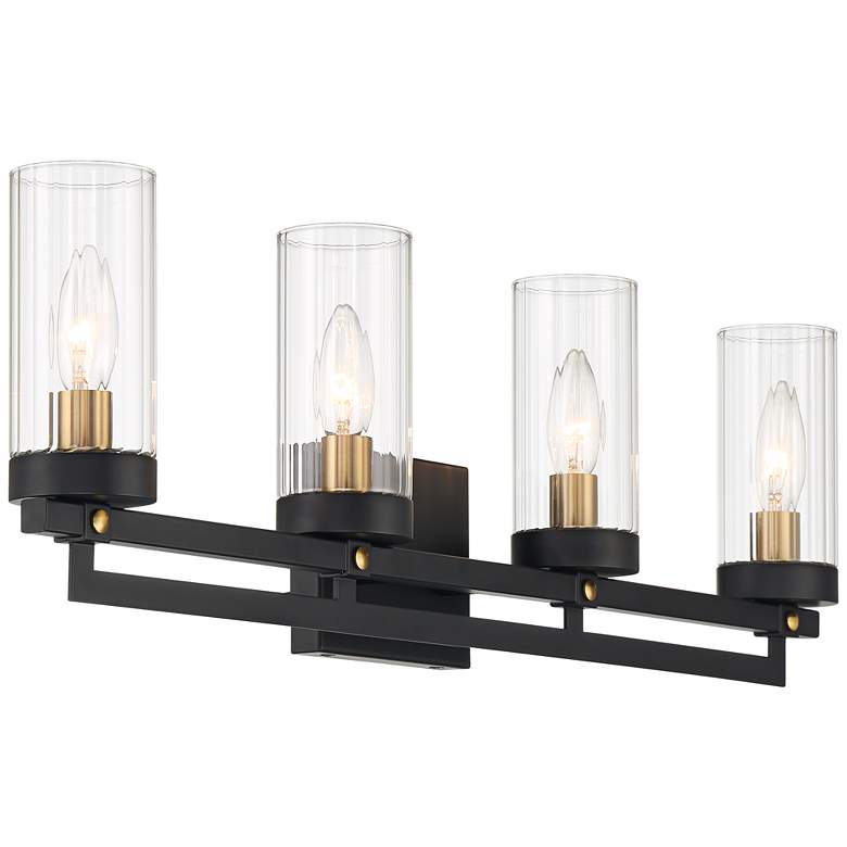 Image 5 Possini Euro Valor 28" Wide Matte Black 4-Light Bath Light more views