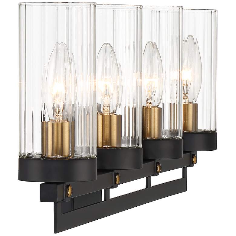 Image 6 Possini Euro Valor 28" Wide Matte Black 4-Light Bath Light more views