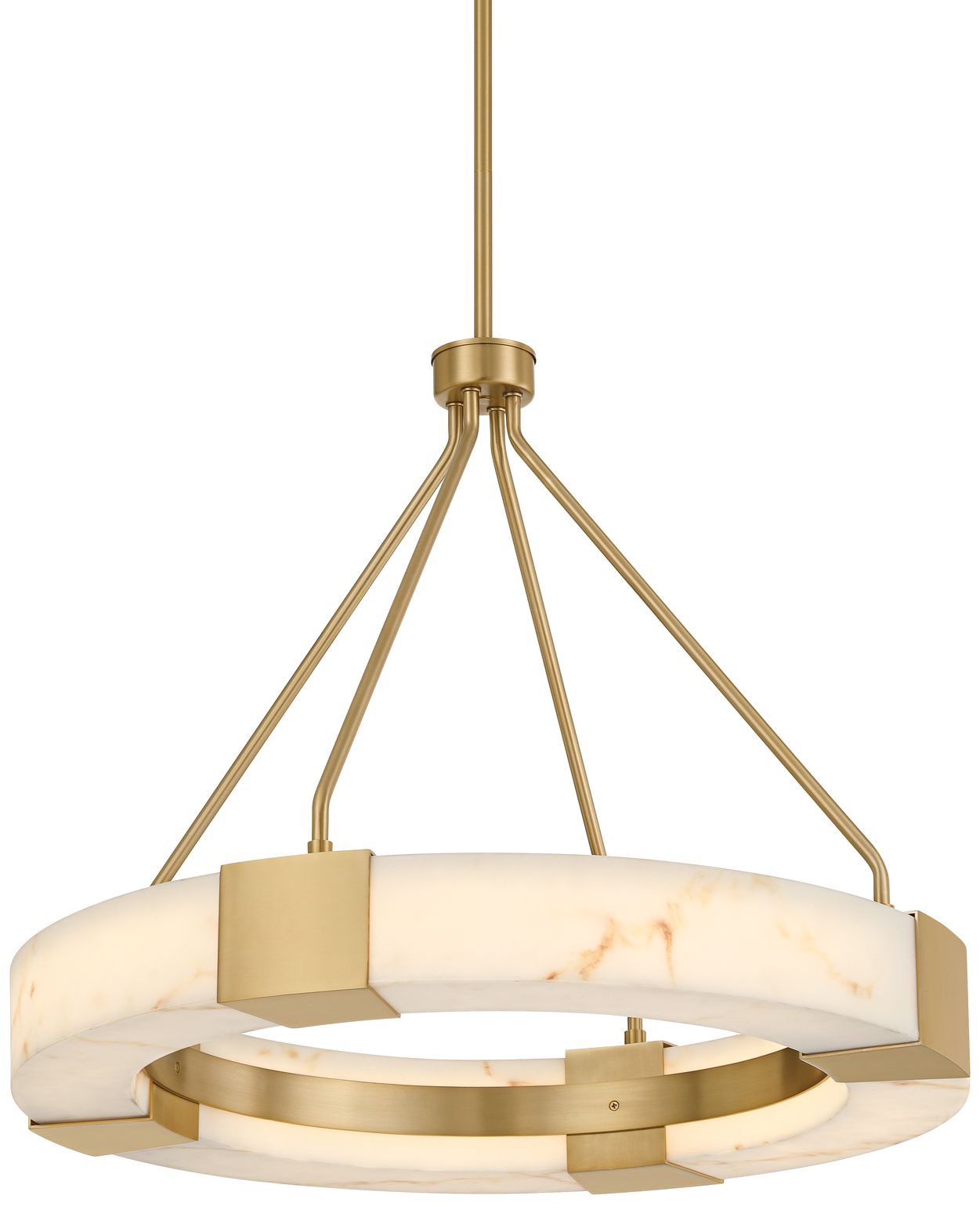 Image 2 Possini Euro Vana 28 1/2"W Gold and Faux Alabaster LED Ring Chandelier