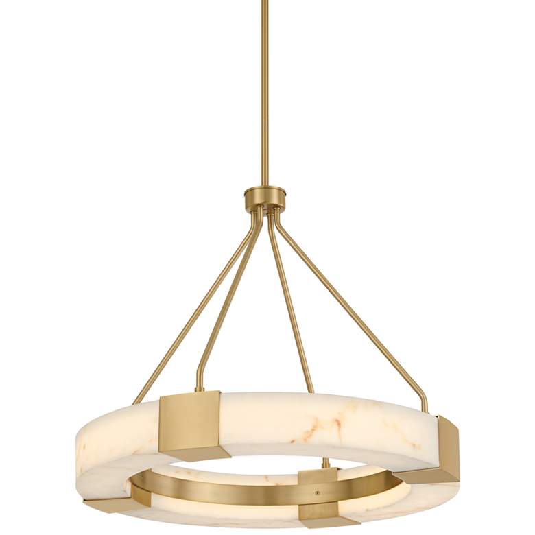 Image 2 Possini Euro Vana 28 1/2"W Gold and Faux Alabaster LED Ring Chandelier