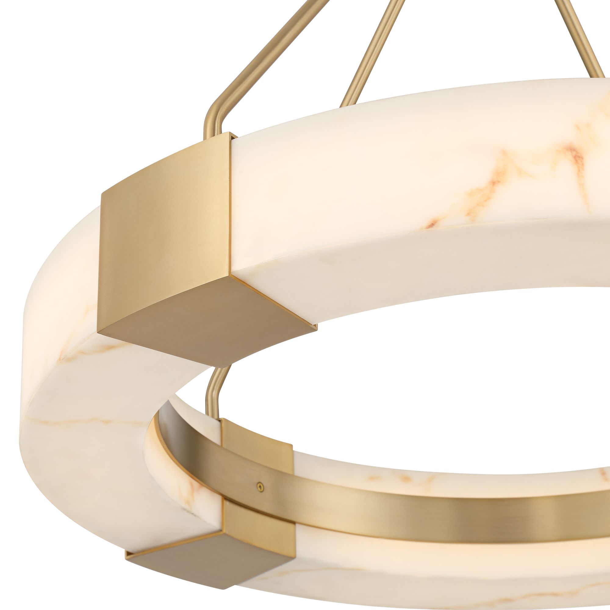 Image 3 Possini Euro Vana 28 1/2"W Gold and Faux Alabaster LED Ring Chandelier more views