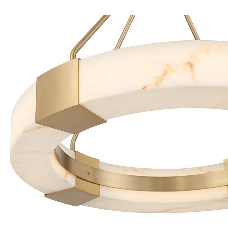 Image 3 Possini Euro Vana 28 1/2"W Gold and Faux Alabaster LED Ring Chandelier more views