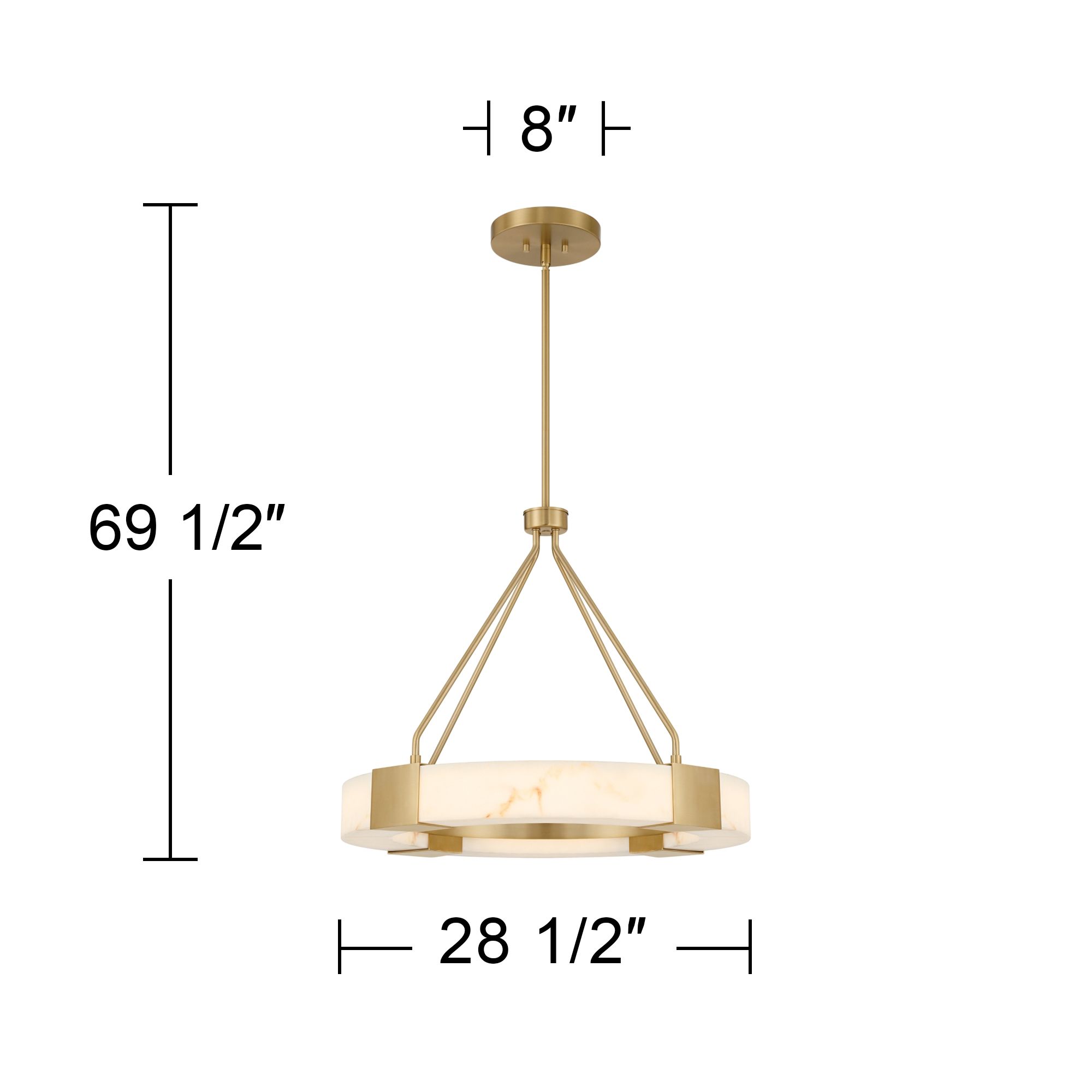 Possini Euro Vana 28 1/2"W Gold and Faux Alabaster LED Ring Chandelier