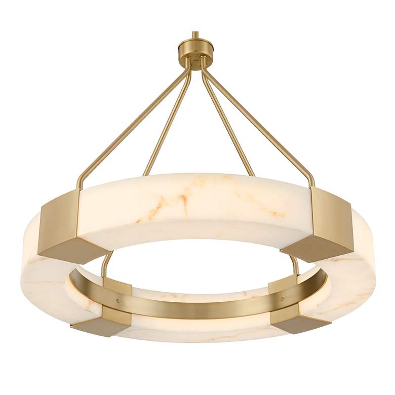 Image 4 Possini Euro Vana 28 1/2"W Gold and Faux Alabaster LED Ring Chandelier more views