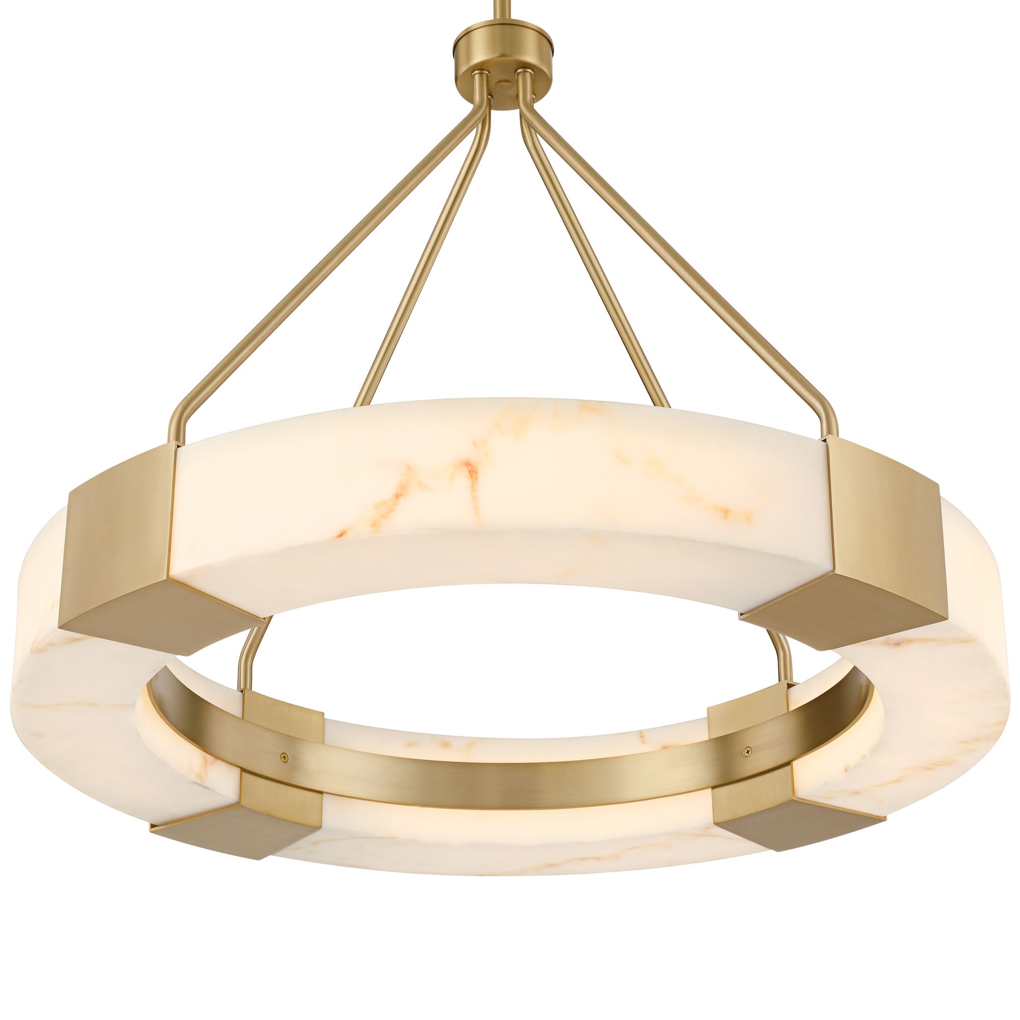 Image 5 Possini Euro Vana 28 1/2"W Gold and Faux Alabaster LED Ring Chandelier more views