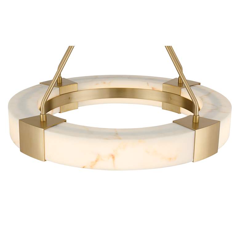 Image 5 Possini Euro Vana 28 1/2"W Gold and Faux Alabaster LED Ring Chandelier more views