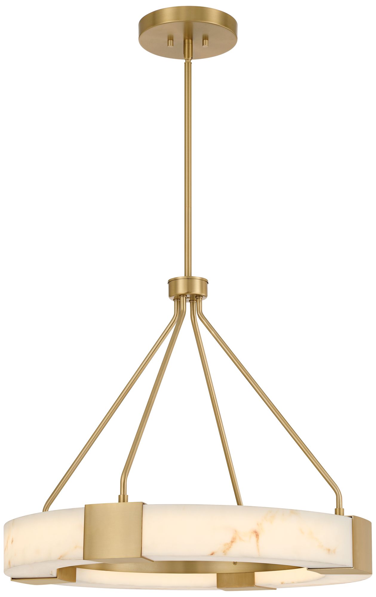 Possini Euro Vana 28 1/2"W Gold and Faux Alabaster LED Ring Chandelier