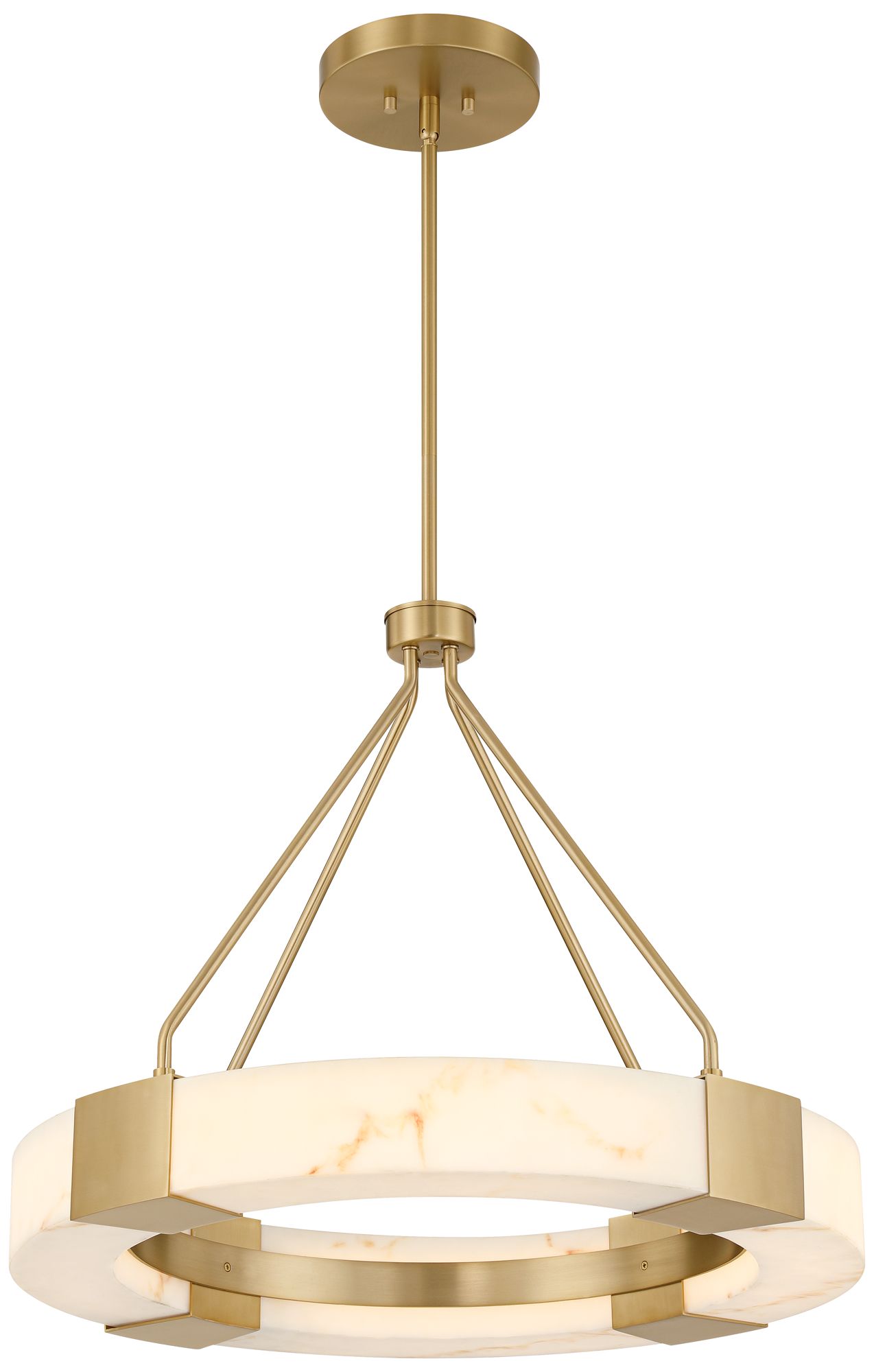 Possini Euro Vana 28 1/2"W Gold and Faux Alabaster LED Ring Chandelier