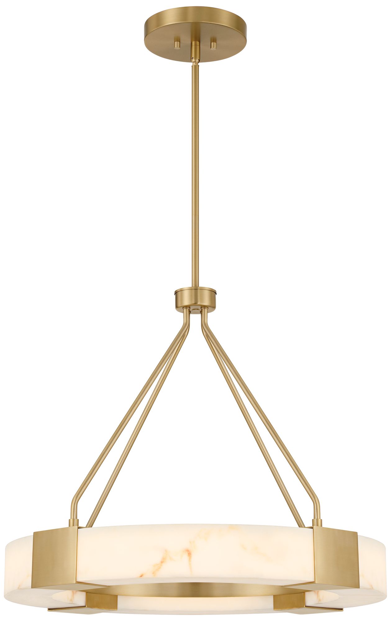 Possini Euro Vana 28 1/2"W Gold and Faux Alabaster LED Ring Chandelier
