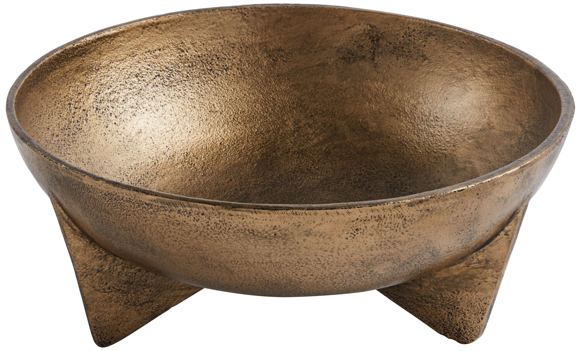 Image 3 Possini Euro Vanda 11" Wide Antique Gold Metal Footed Bowl