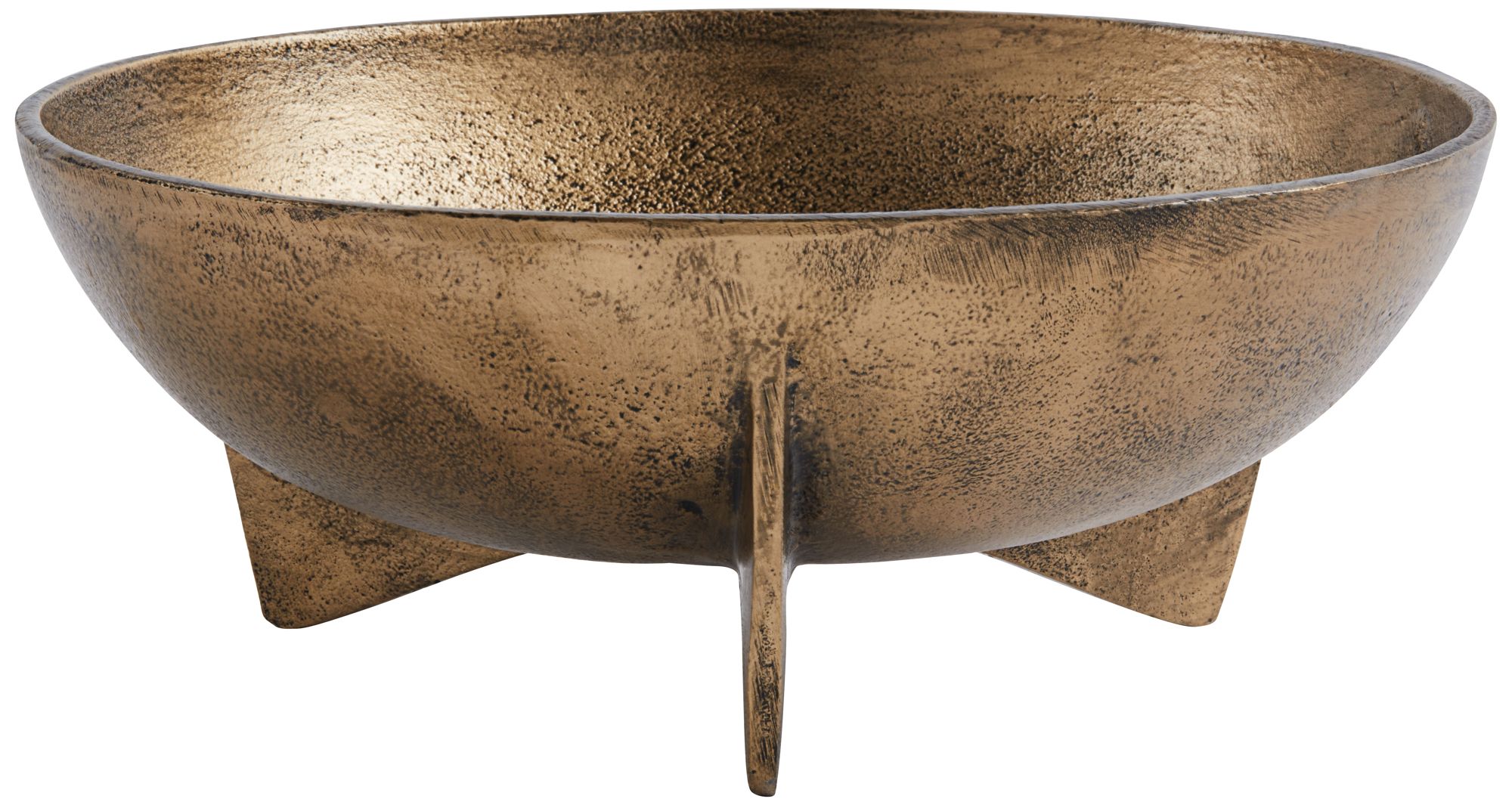Possini Euro Vanda 11" Wide Antique Gold Metal Footed Bowl in scene