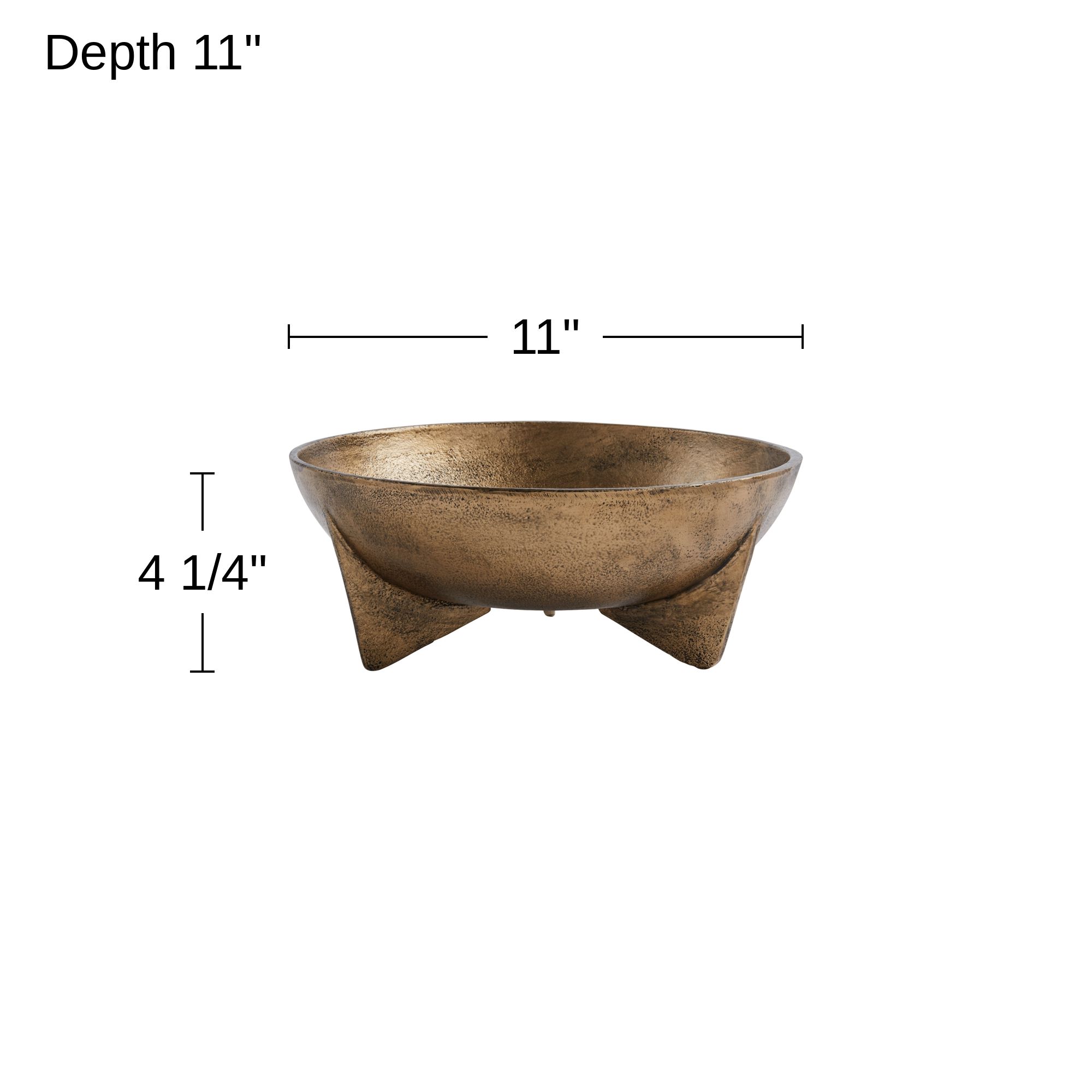 Possini Euro Vanda 11" Wide Antique Gold Metal Footed Bowl in scene
