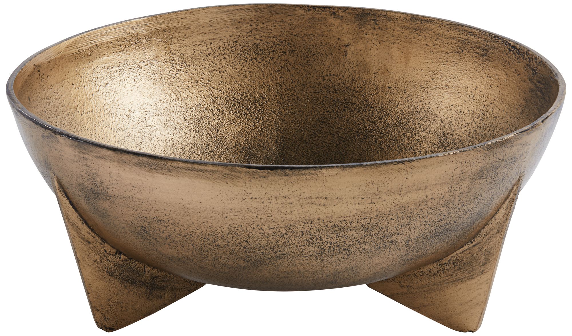 Image 2 Possini Euro Vanda 13 3/4" Wide Antique Gold Metal Footed Bowl