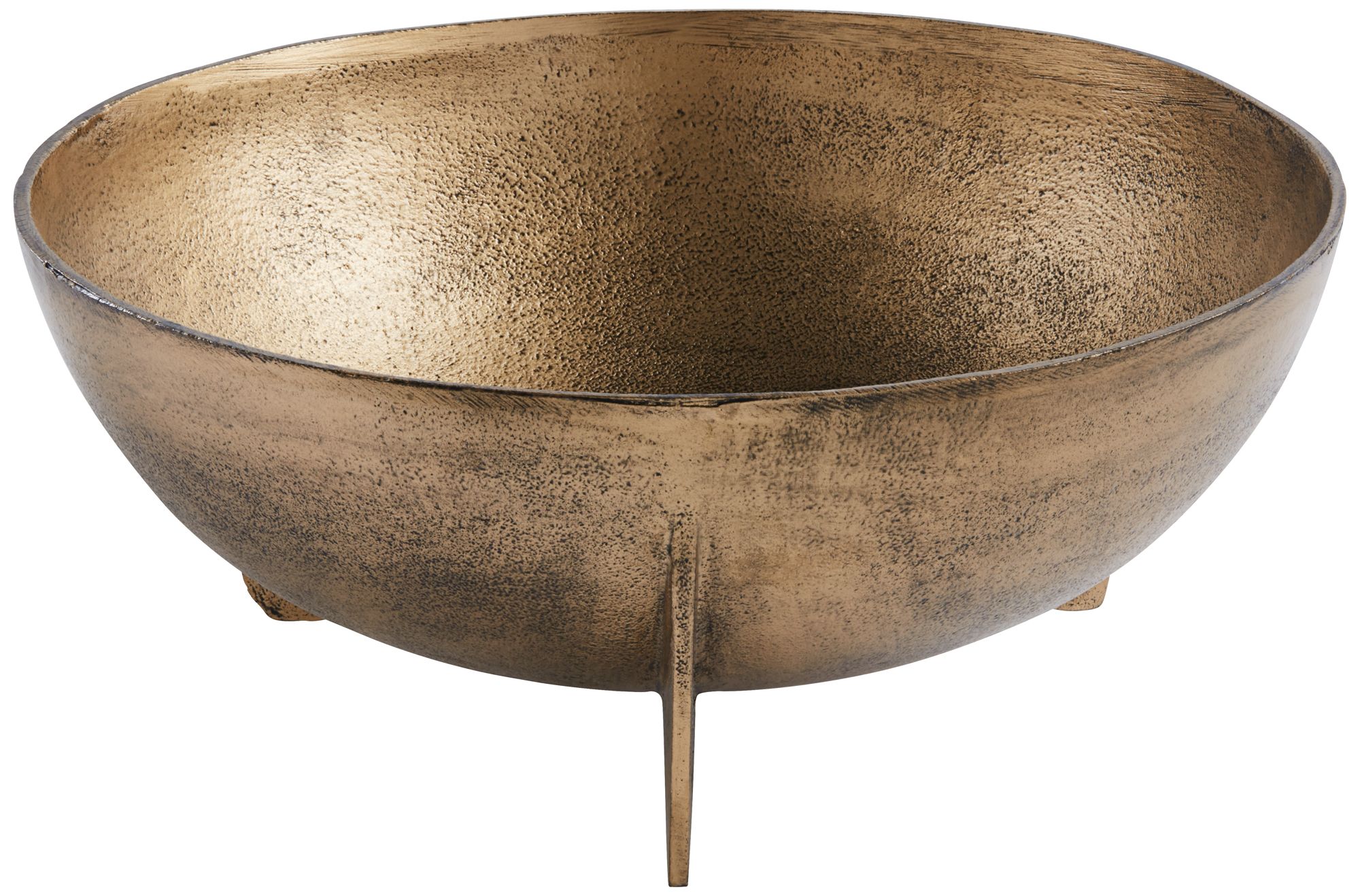 Possini Euro Vanda 13 3/4" Wide Antique Gold Metal Footed Bowl