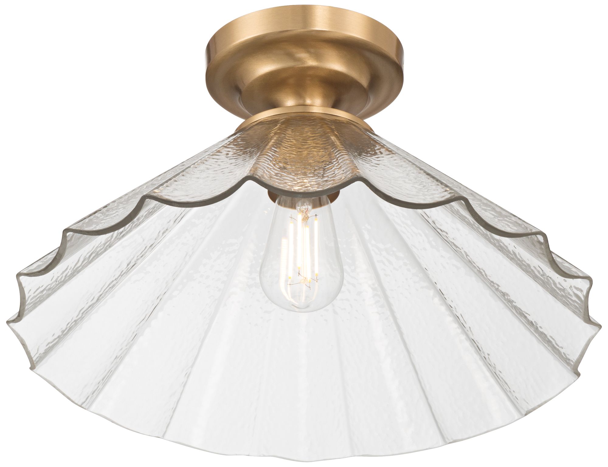 Possini Euro Vandross 15 3/4" Wide Warm Brass Ceiling Light