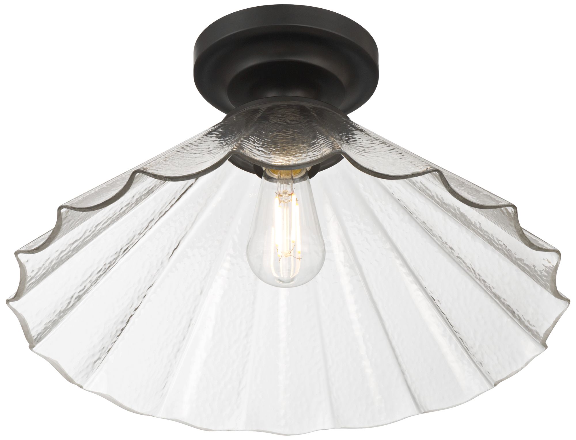 Possini Euro Vandross 16" Wide Matte Black Ceiling Light