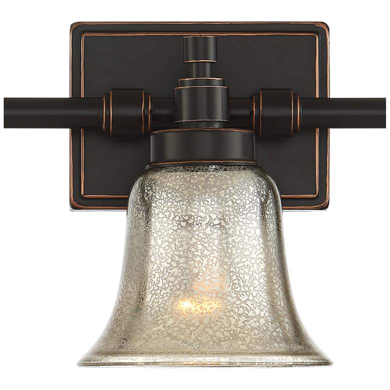 Image 3 Possini Euro Varra 26 1/2 inch 3-Light Mercury Glass Bronze Bath Light more views