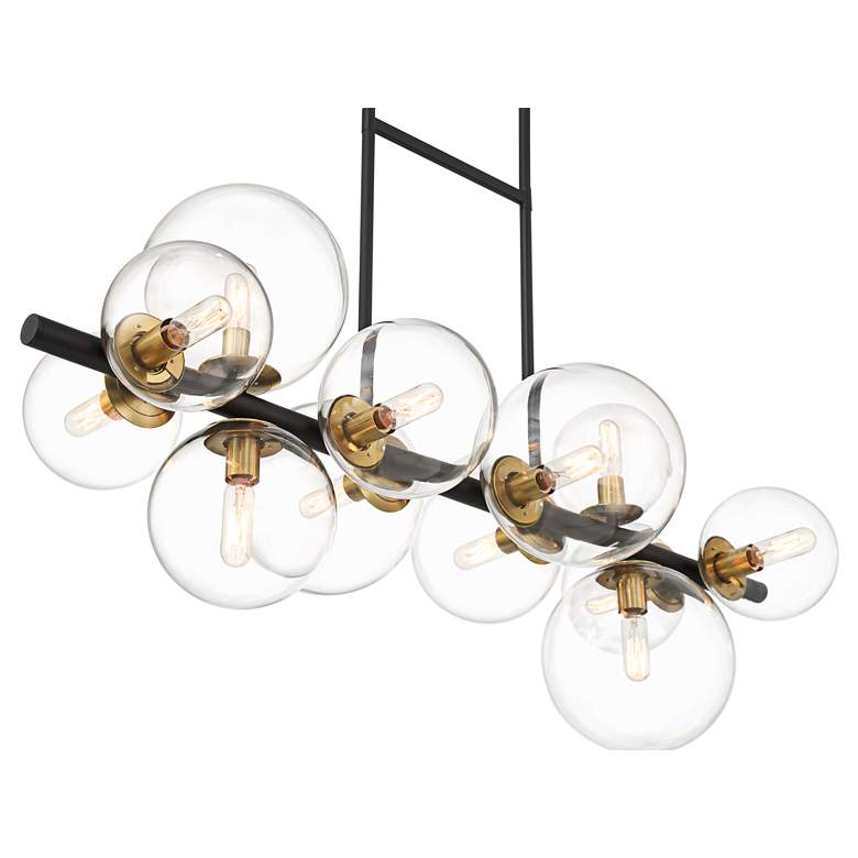 Image 4 Possini Euro Vasa 34 inch Black and Gold 12-Light Modern Island Chandelier more views