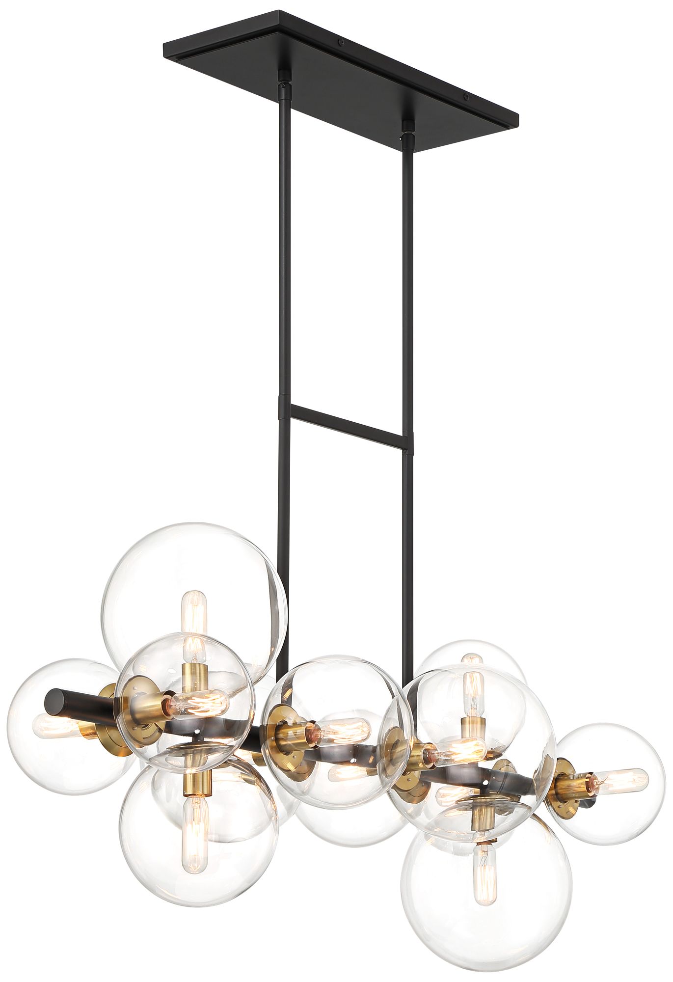 Watch A Video About the Vasa Matte Black Soft Gold 12 Light Island Chandelier