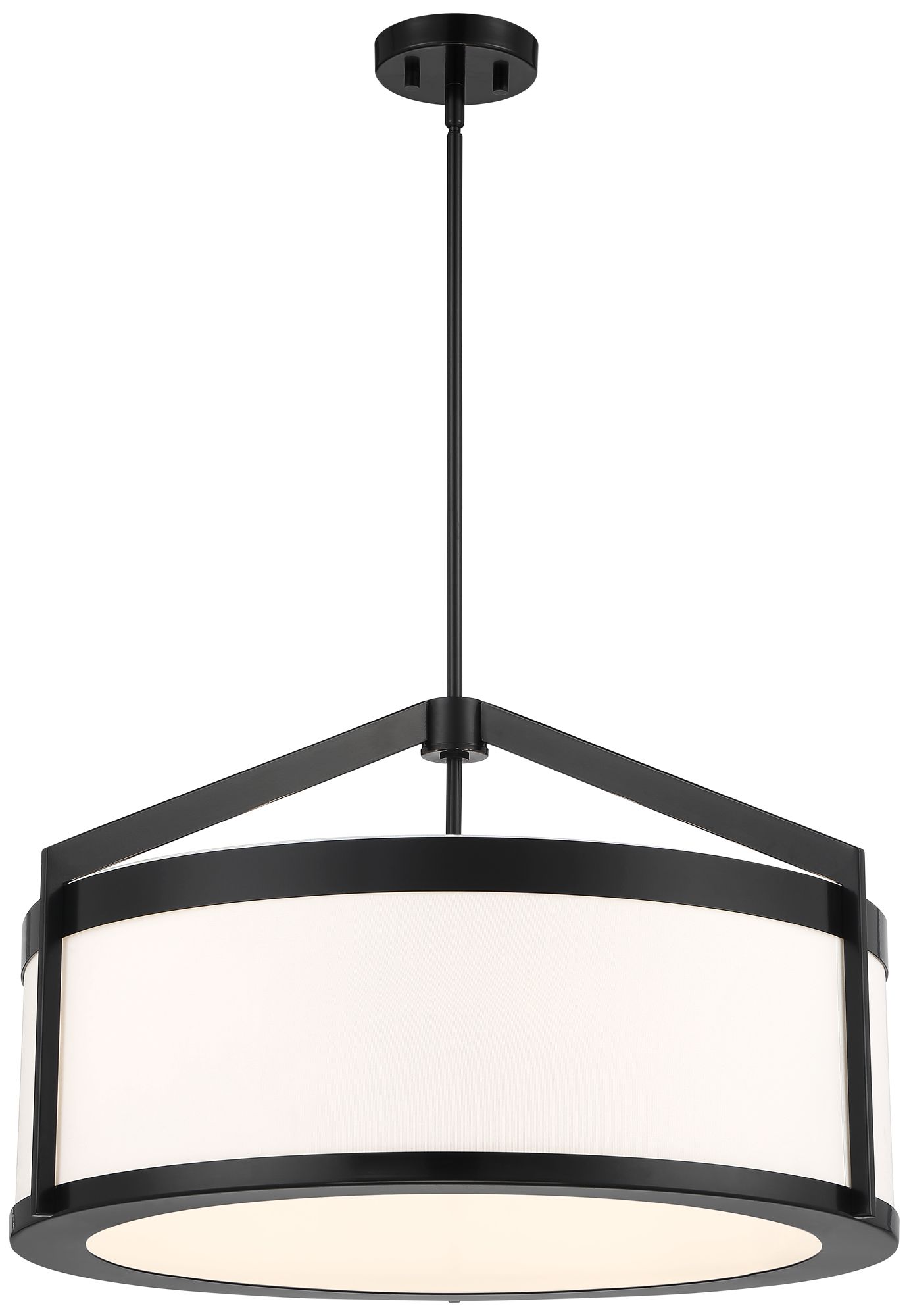 Possini Euro Vasini 26 3/4"W Gloss Black Drum Pendant Light