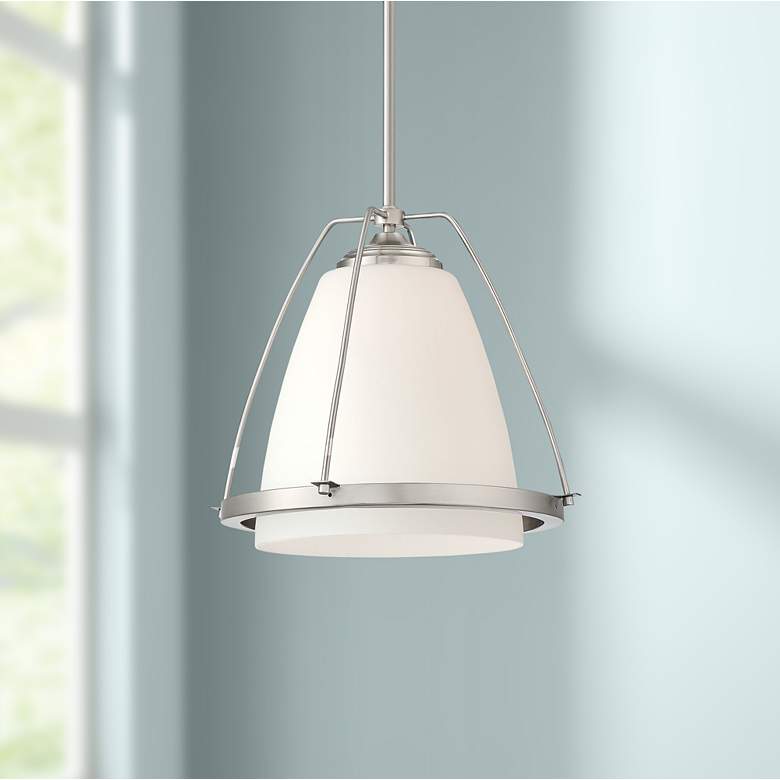 Image 1 Possini Euro Venetia 14" Wide White Glass Mini Pendant Light