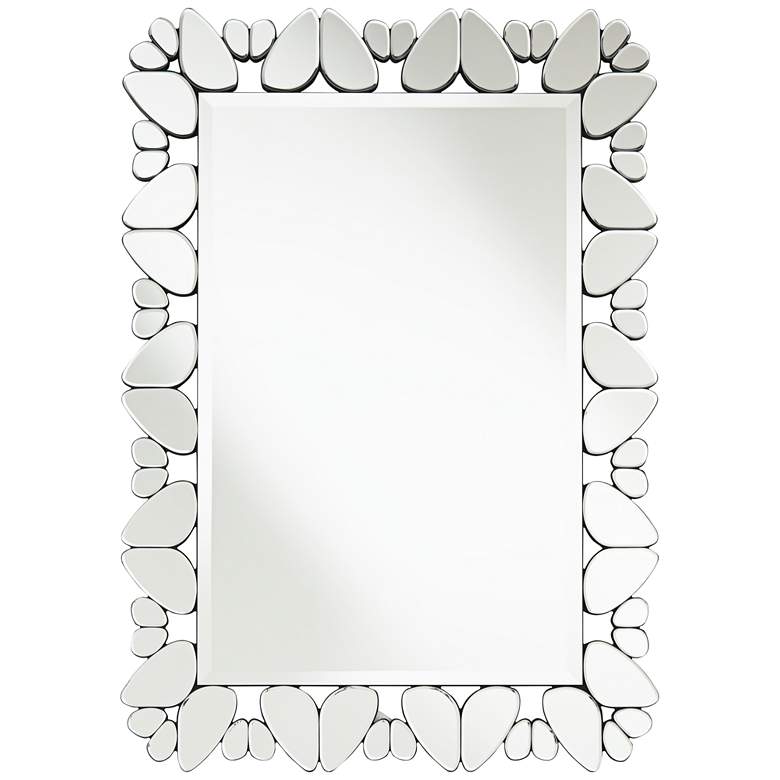 Image 2 Possini Euro Veneto Cut Glass Pattern 28 inch x 40 inch Wall Mirror